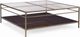 Century® Customizable Details Occasional Hyde Park Antique Brass/London Brown Square Cocktail Table-0