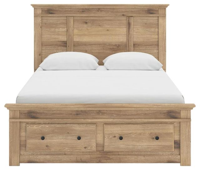 Signature Design by Ashley® Makidern Tan Queen Panel Storage Bed-4