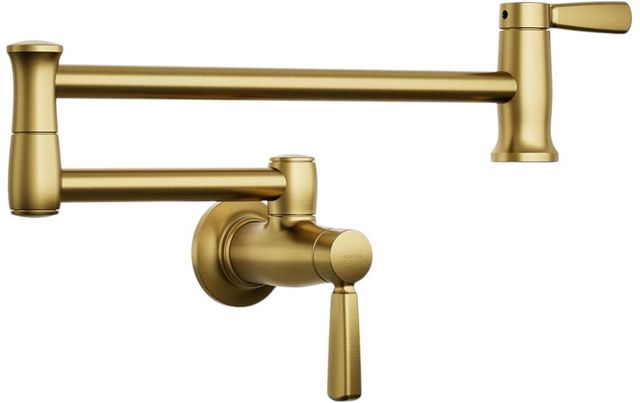 KOHLER® Vibrant Brushed Moderne Brass Wall-Mount Pot Filler-0