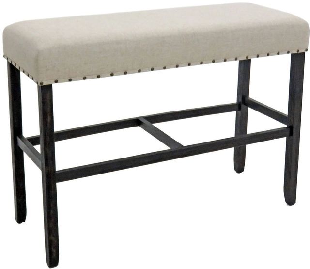 Furniture of America® Sania Antique Black/Beige Counter Height Bench-0