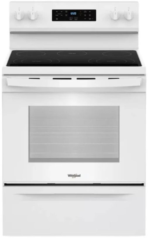 Whirlpool® 30" White Freestanding Electric Range with No Preheat Mode and Steam Clean-0
