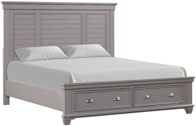 New Classic® Home Furnishings Jamestown Gray California King Panel Storage Bed-0