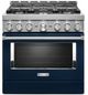 KitchenAid® 36" Ink Blue Smart Pro Style Gas Range-0