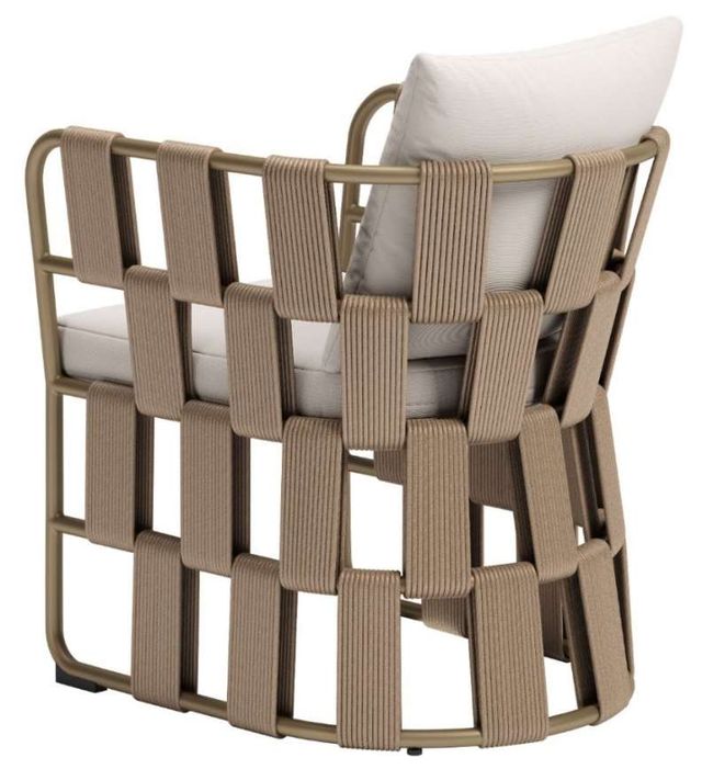 Zuo® Modern Quadrat Brown/White Aluminum Fabric Outdoor Dining Chair-4