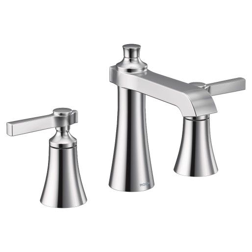 Moen® Flara Chrome Two-Handle High Arc Bathroom Faucet-1