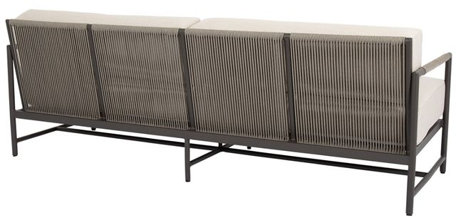 Sunset West Pietra Stone Gray Aluminum/Olefin Rope Outdoor Sofa with Echo Ash Cushion-3