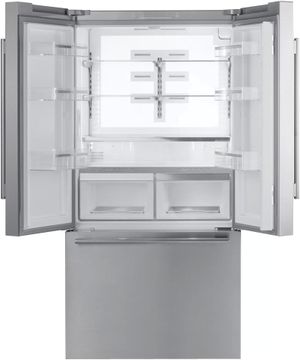 front view of the Thermador® Masterpiece® 36 in. 20.8 Cu. Ft. Stainless Steel Counter Depth French Door Refrigerator