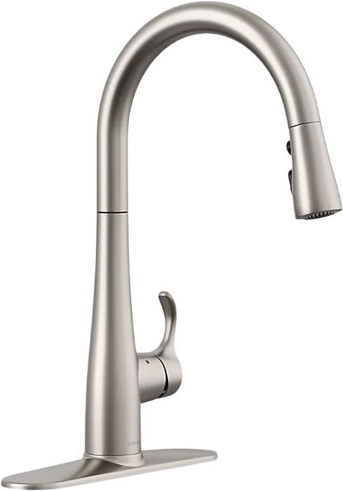 KOHLER® Simplice® Vibrant Stainless Touchless Kitchen Sink Faucet with 3-Function Sprayhead-0