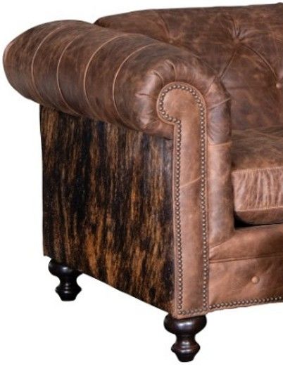 Mayo Furniture Customizable 59" Leather and Hair on Hide Chair-1