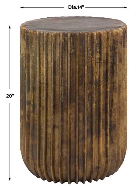 Uttermost® Peaks and Valleys Antique Gold Accent Table-2