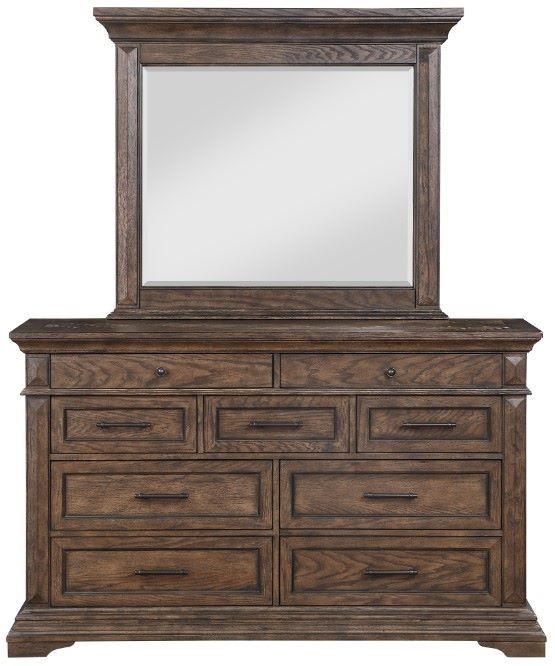 New Classic® Home Furnishings Mar Vista Walnut Dresser and Mirror Set-2
