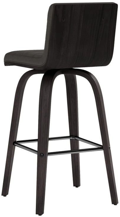 Armen Living Vienna 3-Piece Black Brushed/Gray Swivel Counter Stool Set-3