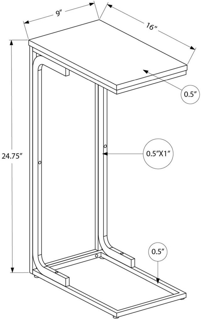 MMonarch Specialties Inc. White 25"H Accent Table -3