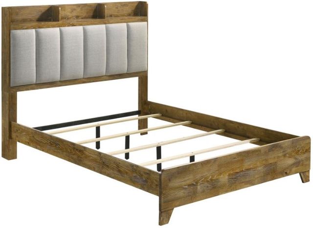 Coaster® Henderson Light Gray/Medium Oak Queen Panel Bookcase Bed-0