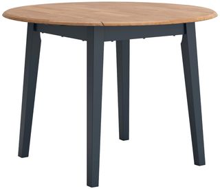 Signature Design by Ashley® Gesthaven Natural Round Dining Drop Leaf Table with Blue Base