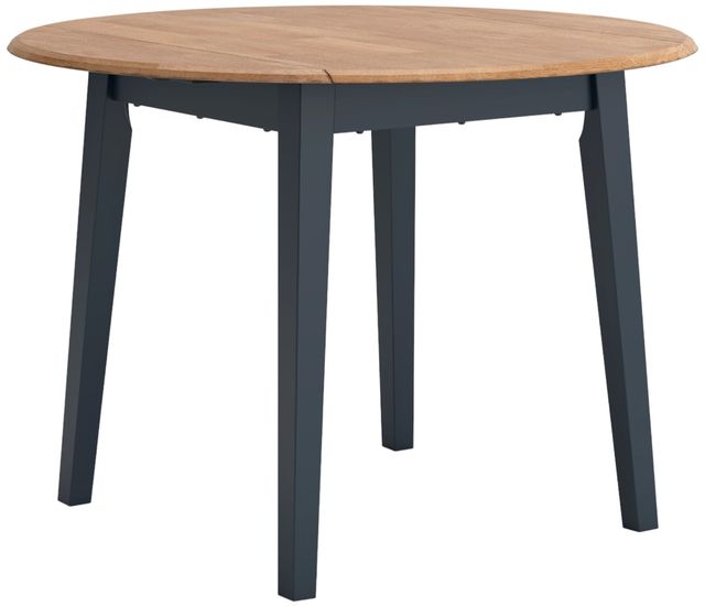 Signature Design by Ashley® Gesthaven Natural Round Dining Drop Leaf Table with Blue Base-0