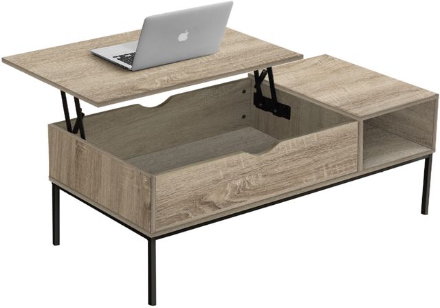 Monarch Specialties Inc. Dark Taupe Lift-Top Coffee Table-1