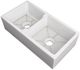 ZLINE Palermo White Gloss 36" Farmhouse Double Bowl Fireclay Kitchen Sink-1