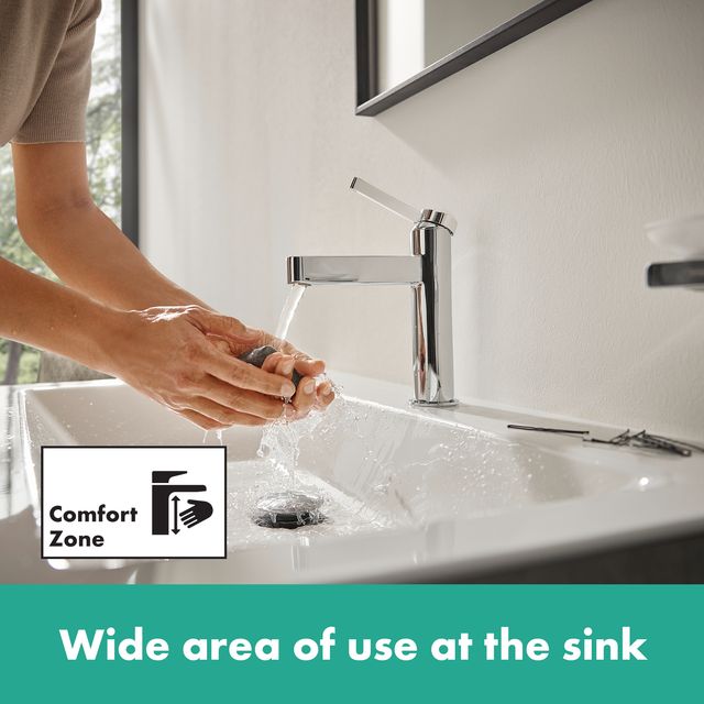 Hansgrohe Finoris Brushed Nickel Single-Hole Faucet 110 with Pop-Up Drain-3