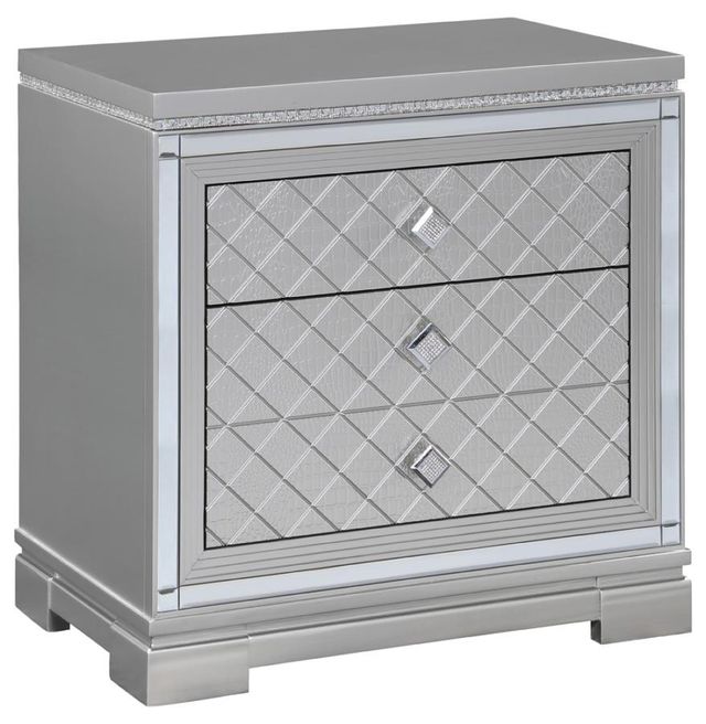 Coaster® Eleanor 4-Piece Metallic Mercury Upholstered Bedroom Set-3