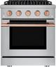 Hauslane HausPro 30" Stainless Steel Pro-Style Dual Fuel Range with Rose Gold Knobs-0
