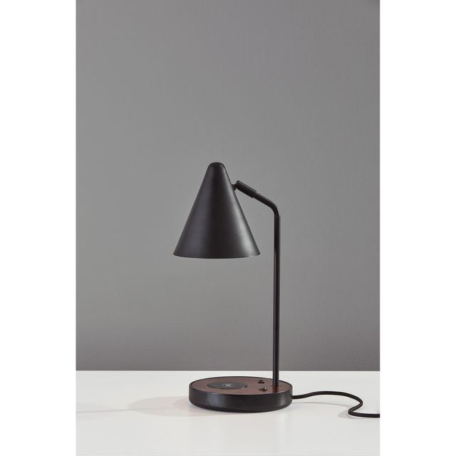 Adesso® Oliver Matte Black Adessocharge Desk Lamp-1