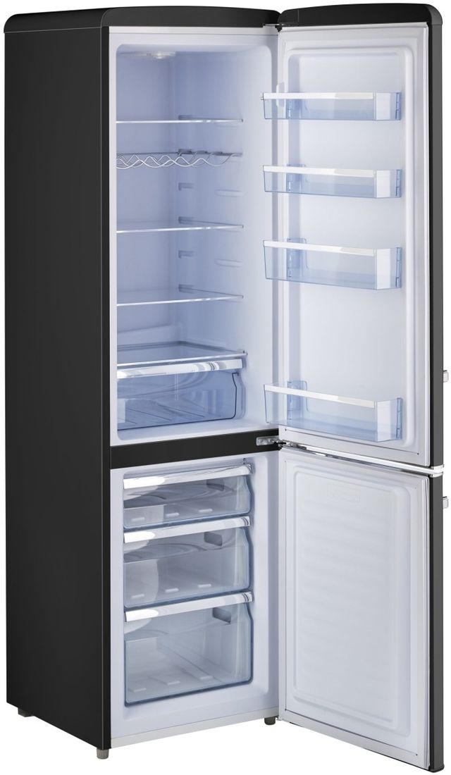 Unique® Appliances Classic Retro 8.7 Cu. Ft. Midnight Black Counter Depth Bottom Freezer Refrigerator-2