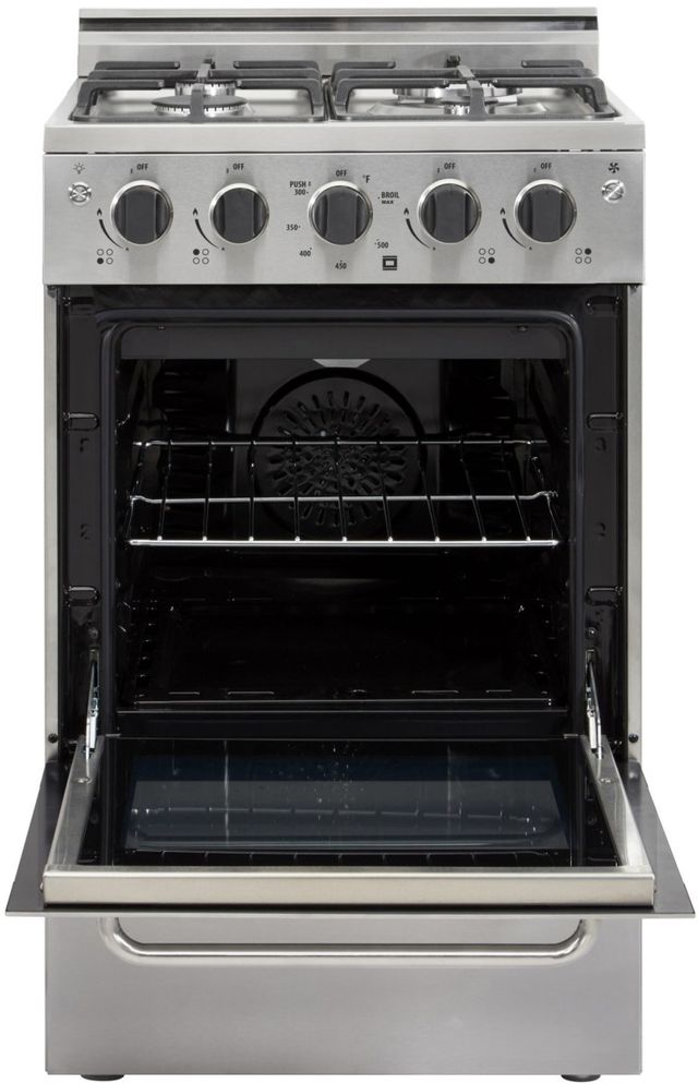 Unique® Appliances Prestige 20" Stainless Steel Freestanding Gas Range-1