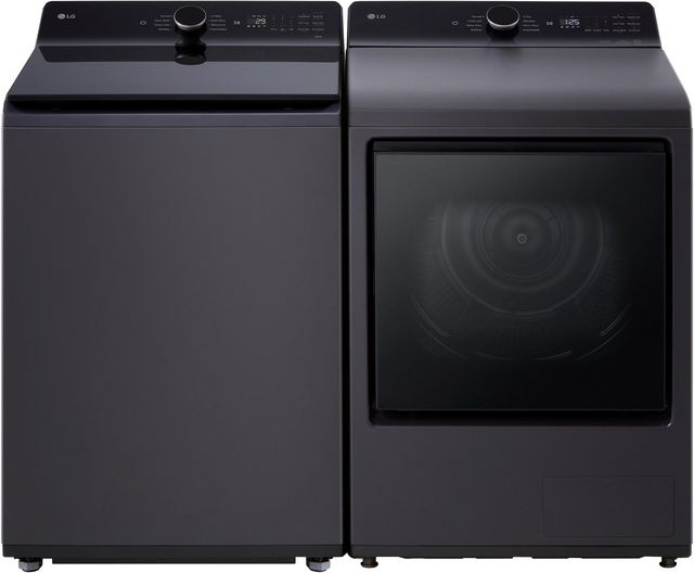 LG Matte Black Top Load Washer & Electric Dryer Laundry Pair-0