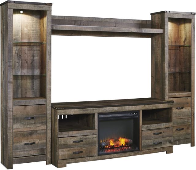 Signature Design by Ashley® Trinell 4-Piece Brown Entertainment Center with Electric Fireplace-0
