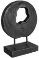 A & B Home Black Teak Wood Sculpture with Stand-0