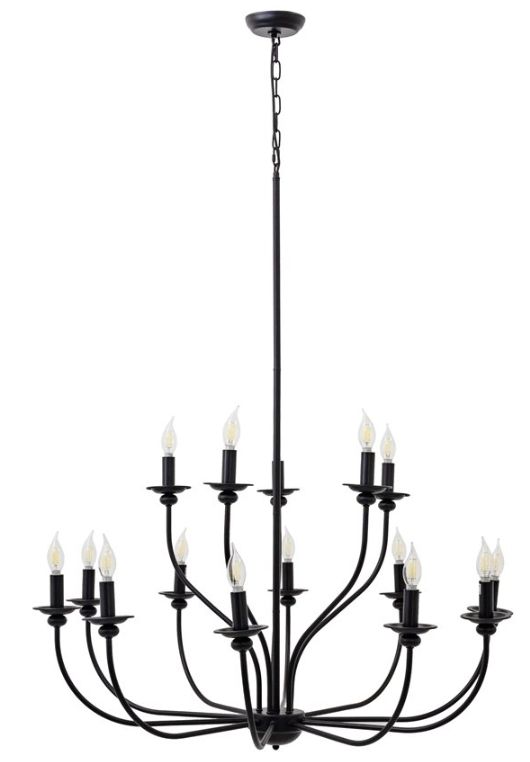 YHD Whitmore Black 15-Light Chandelier-0