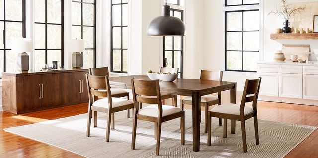 Bassett® Furniture Origins Spence Carbon Dining Chair with Thrillist Linen Upholstered Seat-3