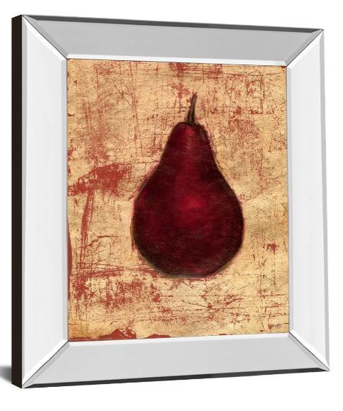 Classy Art Crimson Pear by Norman Wyatt, Jr. Mirror Framed Wall Art-1