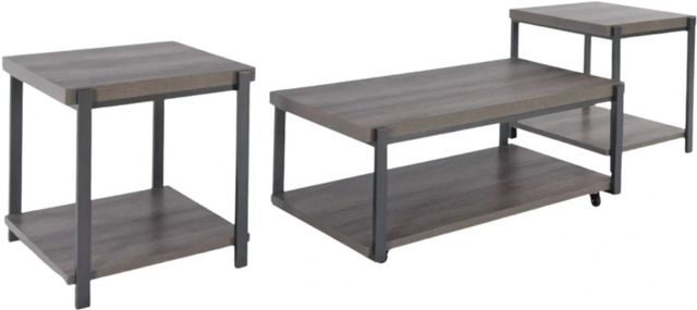 Signature Design by Ashley® Wilmaden 3-Piece Gray Occasional Table Set with Black Base-0