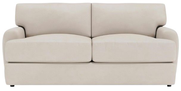 Bernhardt Cameron Bernhardt Living Beige Leather Loveseat-1