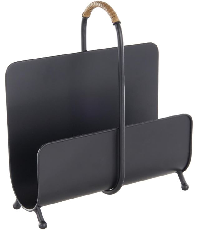 Deco Marche Black Magazine Holder with Loop Shaped Handle-0