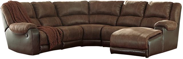 Signature Design by Ashley® Nantahala 5-Piece Coffee Reclining Right-Arm Facing Sectional and Chaise-0