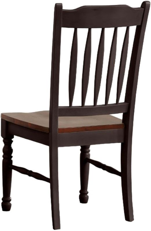 A-America® British Isles Antique Oak/Black Slatback Dining Side Chair-1