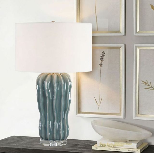 Uttermost® Niese Light Blue Glaze Table Lamp-1