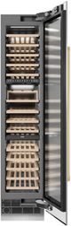 ZLINE Autograph Edition 18 in. 9 Cu. Ft. Triple Zone 68 Bottle Right Hinge Column Wine Cooler in Satin Stainless Steel with Polished Gold Accents-1