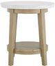 Steve Silver Co. Vida White Round End Table with Brown Base-1
