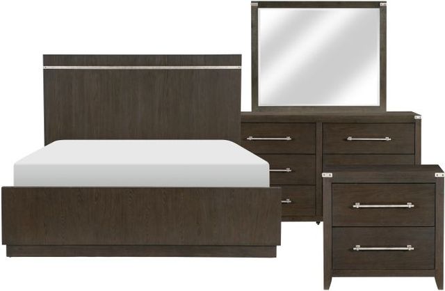 Homelegance® Bellamy 4-Piece Dark Brown Queen Panel Bed Set-0