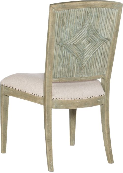 Hooker® Furniture Surfrider Driftwood/Zuri Cream Carved Back Dining Side Chair -2
