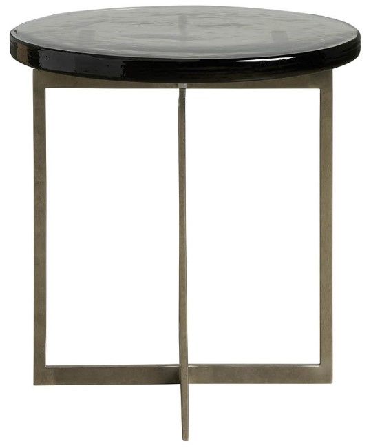 Universal Explore Home™ Avaline Smoke Jordan Side Table with Antique Nickel Base-2