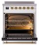 Ilve® Nostalgie II Noblesse 30'' Custom RAL Color Pro Style Induction Range with Brass Trim-1