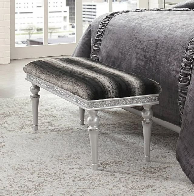 Michael Amini® Melrose Plaza Dove/Platinum Accent Bench-1