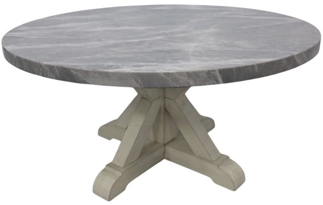 American Wholesale Furniture Whitney Grey Cocktail Table with White Base-0