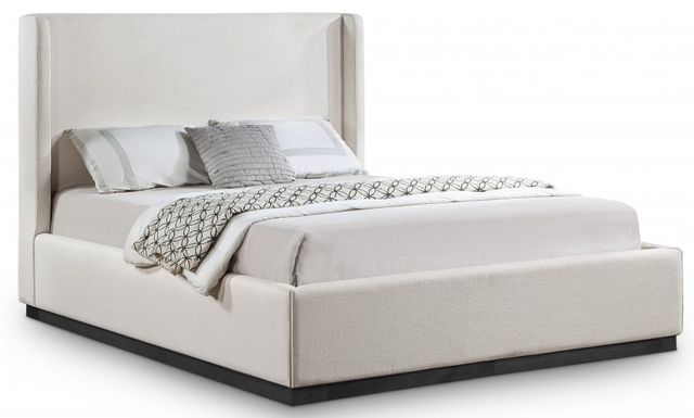 Meridian Furniture Flynn Beige King Linen Textured Panel Bed-0