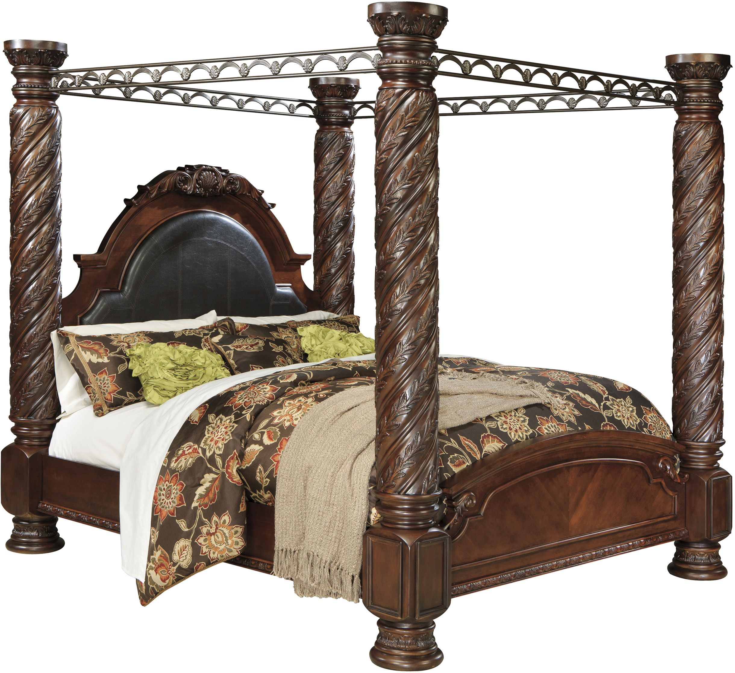 Millennium By Ashley North Shore Dark Brown King Poster Bed with Canopy Chediac s Brandsource Home Furnishings New Glasgow Nova Scotia